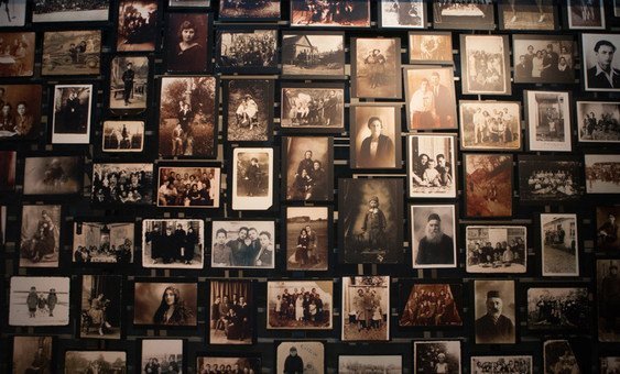 Close up of photos in the U.S. Holocaust Memorial Museum