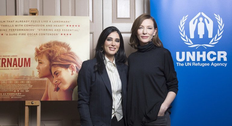 Cate Blanchett (right), a Goodwill Ambassador for UNHCR, the UN Refugee Agency, at "Capernaum" film screening with director Nadine Labaki (left), in London, UK.