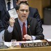 Jorge Arreaza, ministro de Asuntos Exteriores de Venezuela, habla en el Consejo de Seguridad.