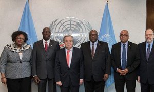 El Secretario General, António Guterres, con la delegación de jefes de Gobierno de CARICOM