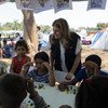 Paloma Escudero, la directora de comunicación de UNICEF, visita a las familias centroamericanas que esperan en la frontera entre Guatemala y México para solicitar una visa humanitaria