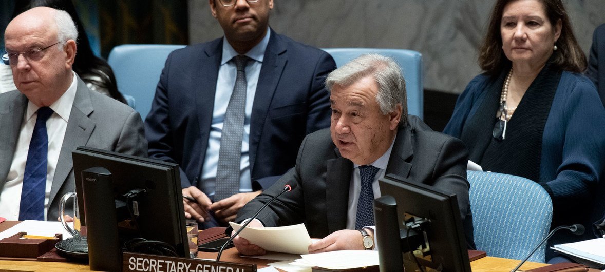 Secretary-General António Guterres addresses the Security Council meeting on mercenary activities as a source of insecurity and destabilization in Africa.
