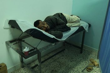A Sudanese refugee, who recently contracted Tuberculosis, lies awaiting treatment at a UNHCR supported health facility in the outskirts of Tripoli