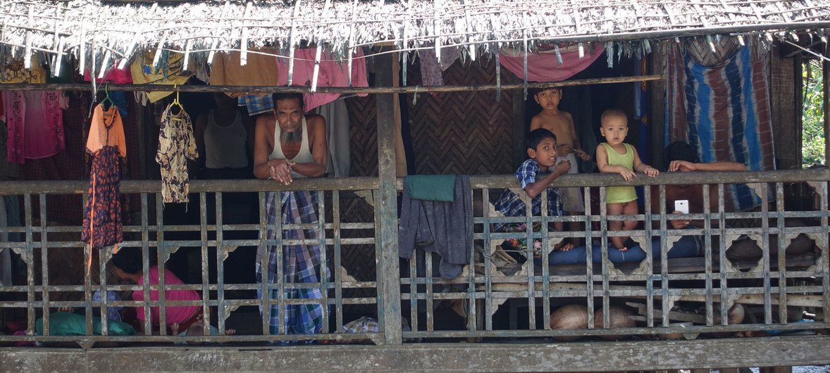 Makazi ya wakazi wa kata ya Aung Mingalar mji wa Sittwe, jimbo la Rakhine, Myanmar.