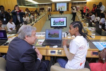 Secretary-General António Guterres attends a Science, Technology, Engineering and Mathematics (STEM) Event on Digital Coding at the 32nd Assembly of the African Union in Addis Ababa, Ethiopia.