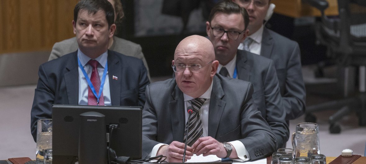 Василий Небензя, Постоянный представитель РФ при ООН на заседании Совбеза, посвященном ситуации на востоке Украины. 