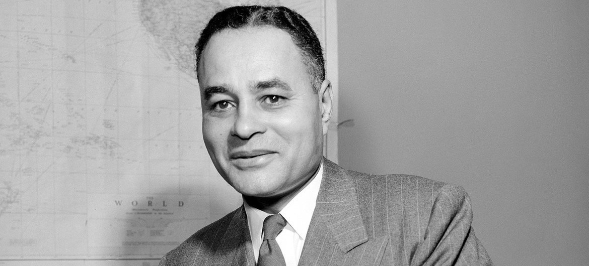 Ralph Bunche, the veteran UN official and Nobel Peace Prize laureate. (1 September 1950)