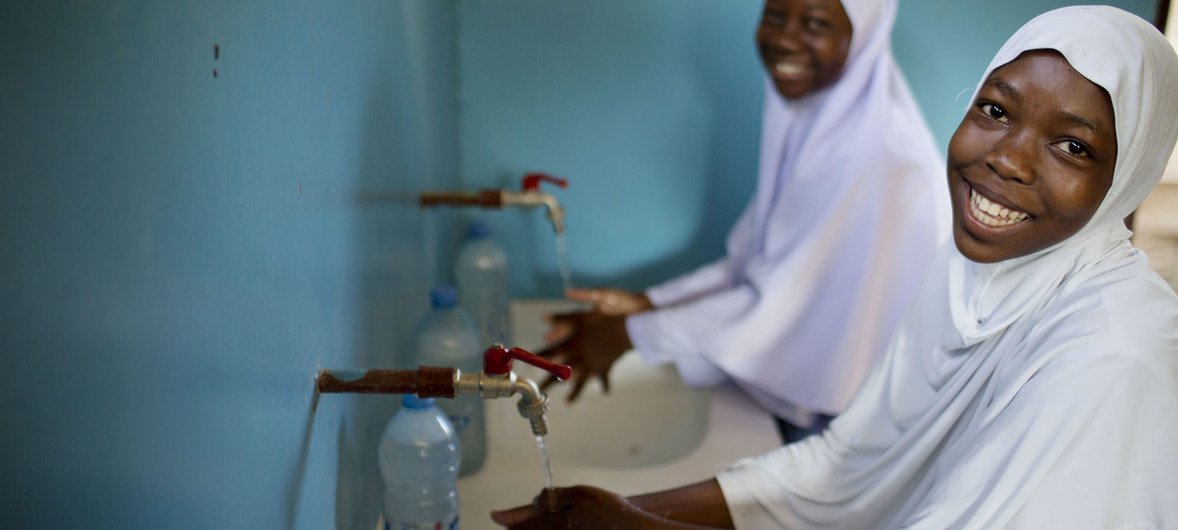 Students in Tanzania enjoy fresh water for drinking, washing and cooking.