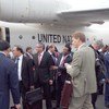 Chegada da delegação do Conselho de Segurança ao Aeroporto Internacional Osvaldo Vieira, em Bissau, neste 15 de fevereiro.