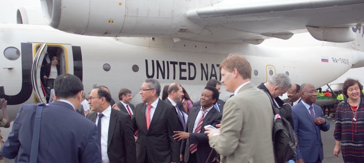 Security Council delegation arrives at Osvaldo Vieira International Airport in Bissau, Guinea-Bissau, 15 February 2019.
