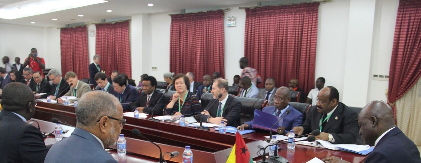 O primeiro-ministro da Guiné-Bissau no encontro com os membros do Conselho de Segurança em Bissau.
