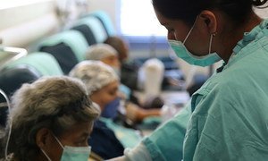 Women receiving treatment for breast cancer, in Mexico.