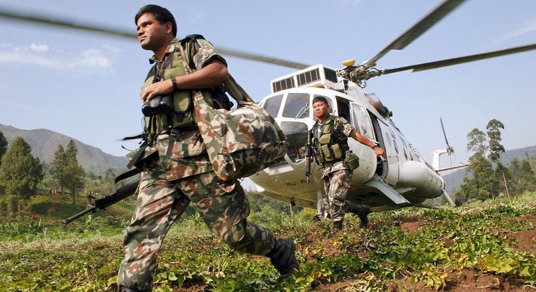 The service of Nepalese men and women has not come without enormous sacrifice – 76 of them have lost their lives serving under the UN flag over the past six decades. Nepalese peacekeepers serving with the UN Operation in Burundi are seen here arriving in 