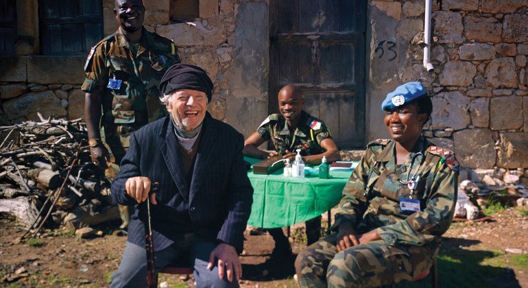 Members of the Ghanaian Battalion serving with the UN Interim Force in Lebanon (UNIFIL) are seen here providing medical care in Al Kawzah, South Lebanon, in January 2016.