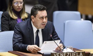 委内瑞拉常驻联合国大使萨穆埃尔·蒙卡达资料图片。