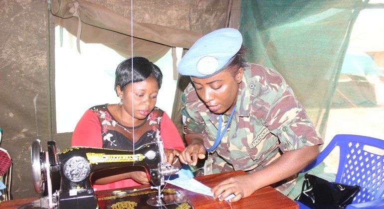 Tanzania women peacekeepers serving with MONUSCO’s Force Intervention Brigade (FIB) contingent in Beni’s area of Mavivi in DRC’s North Kivu province have been taking part in both security patrols as well as empowering the community with income generating 