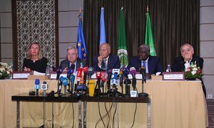 Guterres esteve reunido este sábado com o grupo conhecido como o “quarteto árabe”, composto por representantes da Liga Árabe, União Europeia, UE, União Africana, UA, e Nações Unidas.