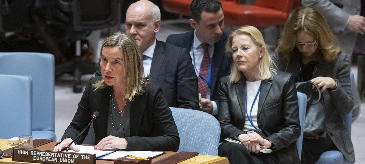 Верховный представитель Евросоюза по иностранным делам и политике безопасности Федерика Могерини выступила в Совбезе ООН. 