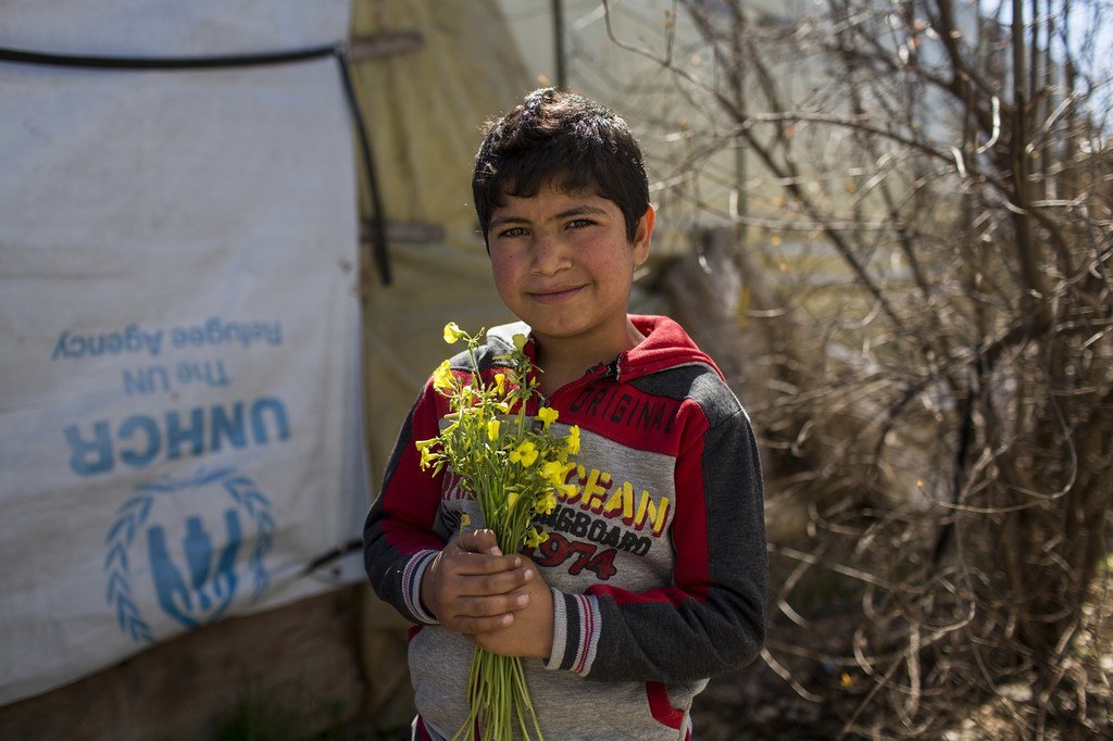 Un garçon réfugié syrien au Liban qui a huit ans, soit le même nombre d'années que la guerre qui sévit dans son pays depuis 2011.