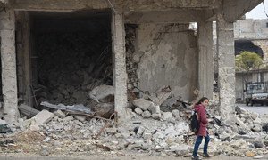 In schools in Aleppo, Syria, students are taught how to move around safely in the city, to avoid potentially hidden explosives, after years of warfare between Government and opposition forces.