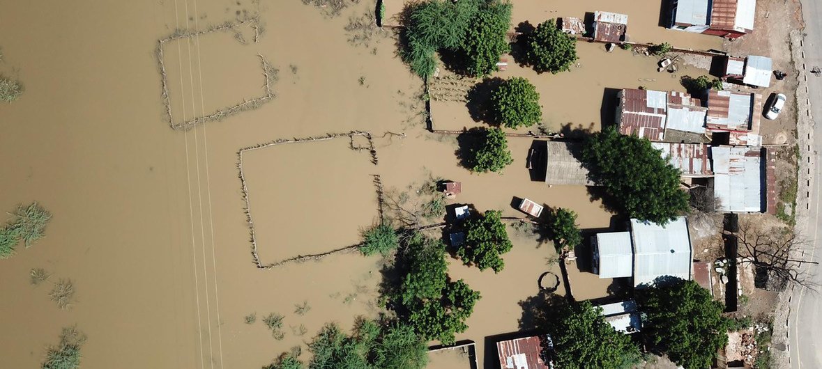 منظر جوي لمناطق متأثرة بالفيضانات بسبب الأمطار المستمرة من 5 مارس إلى 9 مارس في ملاوي وموزمبيق. 