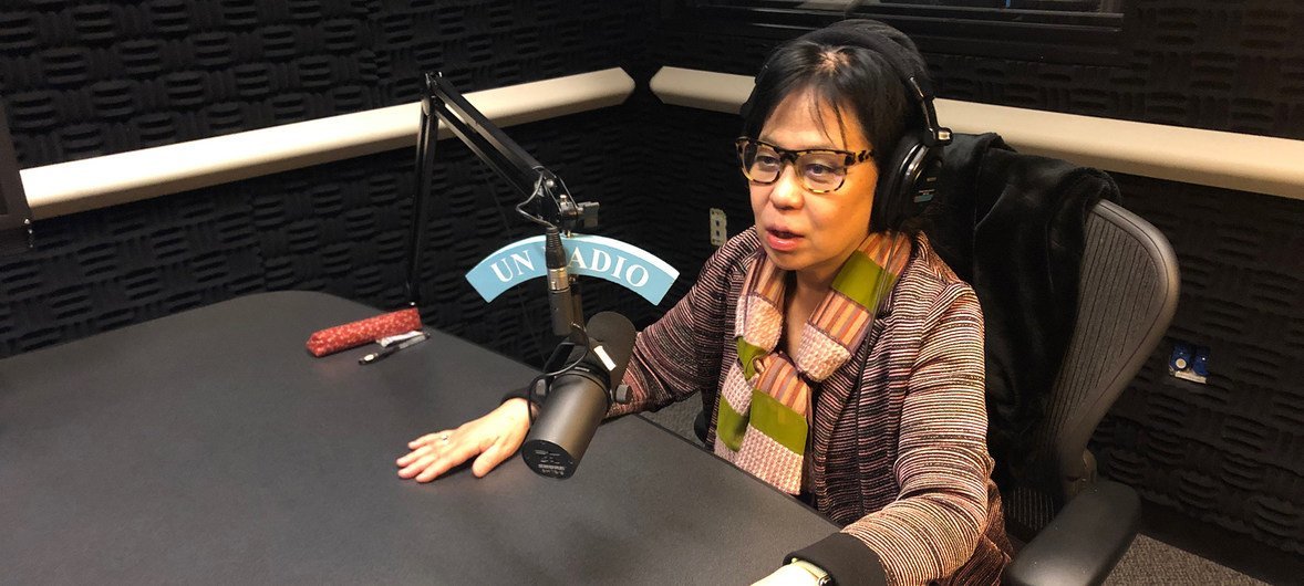 La directora de la división de Políticas Sociales e Instituciones Rurales de la Organización de la ONU para la Alimentación y la Agricultura (FAO), Junko Sazaki, duarnte la entrevista con Noticias ONU.