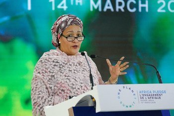 UN Deputy Secretary-General Amina J. Mohammed addresses the Fourth session of the UN Environment Assembly (UNEA4) in Nairobi, Kenya.