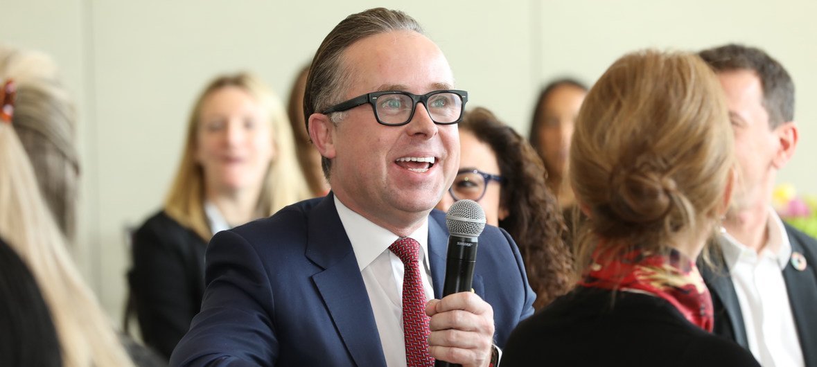 Alan Joyce, CEO of Qantas, speaking at UN Global Compact CEO roundtable on resistance and backlash to gender equality