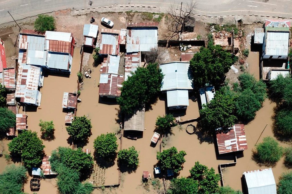 莫桑比克受“伊代”气旋影响地区鸟瞰图。