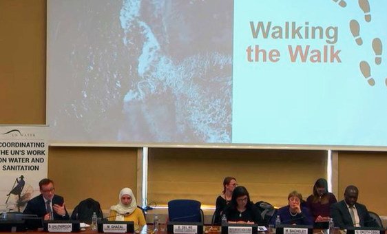 UNESCO World Water Assessment Programme coordinator Stefan Uhlenbrook launches 2019 UN World Water Development Report in Geneva, Switzerland, March 2019.