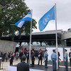 Içar da bandeira na abertura do encontro, esta terça-feira, em Buenos Aires, na Argentina