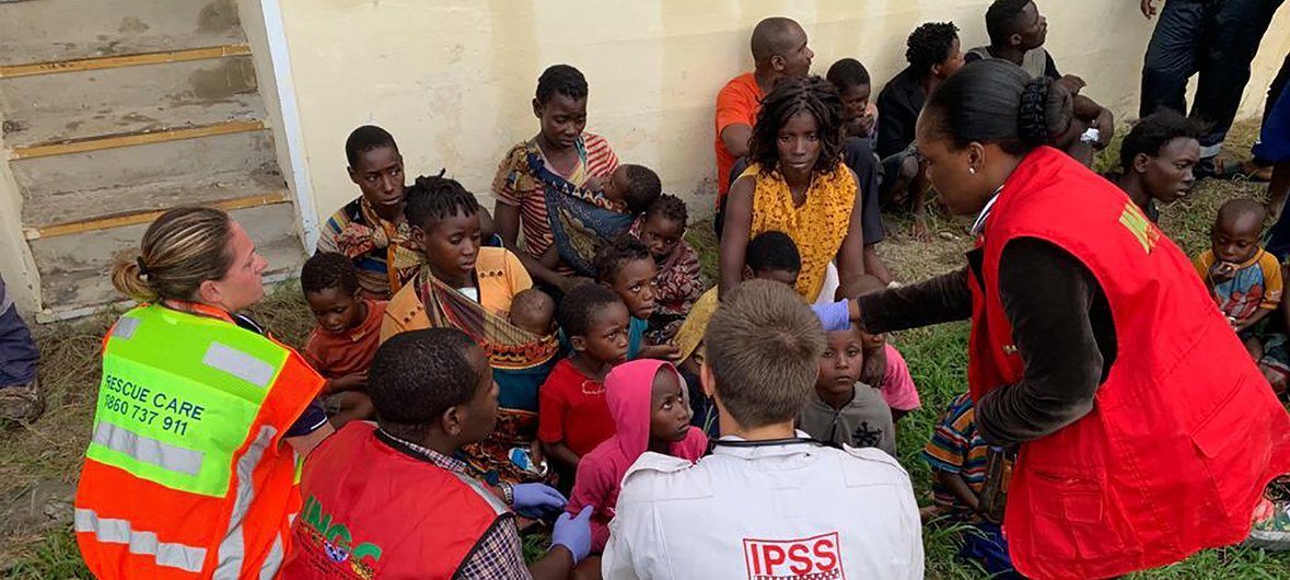 Aid has started to arrive in Beira, Mozambique, providing assistance to rescued people from Bozi.
