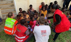 Aid has started to arrive in Beira, Mozambique, providing assistance to rescued people from Bozi.