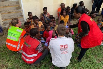 Aid has started to arrive in Beira, Mozambique, providing assistance to rescued people from Bozi.