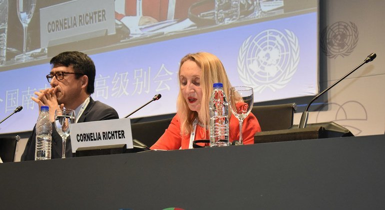 IFADs vice-president, Cornelia Richter, speaking at the UN’s Second High-Level Conference on South-South Cooperation, or BAPA+40, in the Argentine capital of Buenos Aires. 