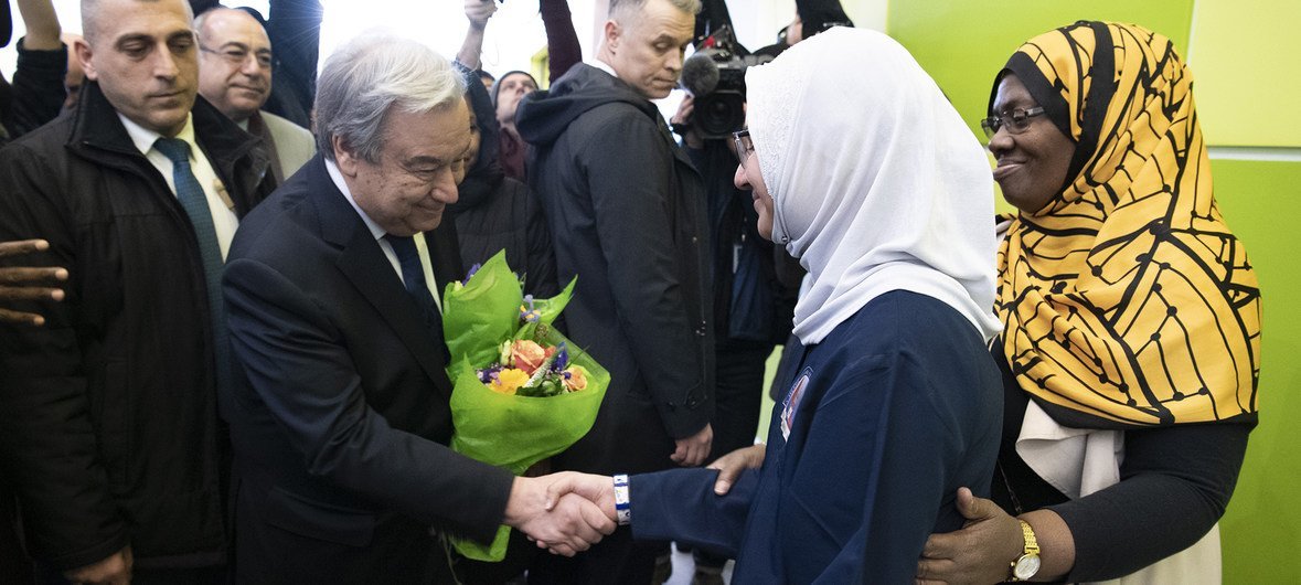 UN Secretary-General António Guterres visit to the Islamic Cultural Centre of New York, on 22 March 2019.
