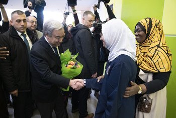Генсек ООН Антониу Гутерриш во время посещения Исламского культурного центра Нью-Йорка, 22 марта 2019 года.