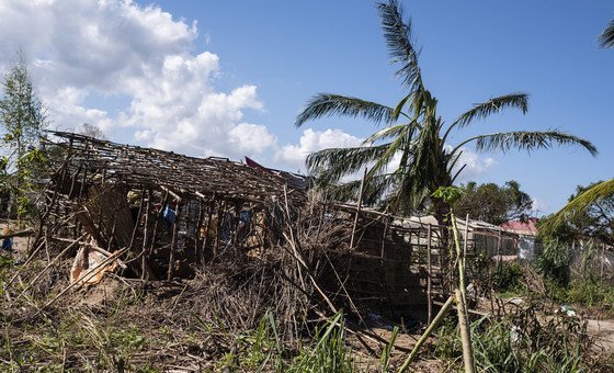 Casa destruida pelo ciclone Idai que atingiu Moçambique.