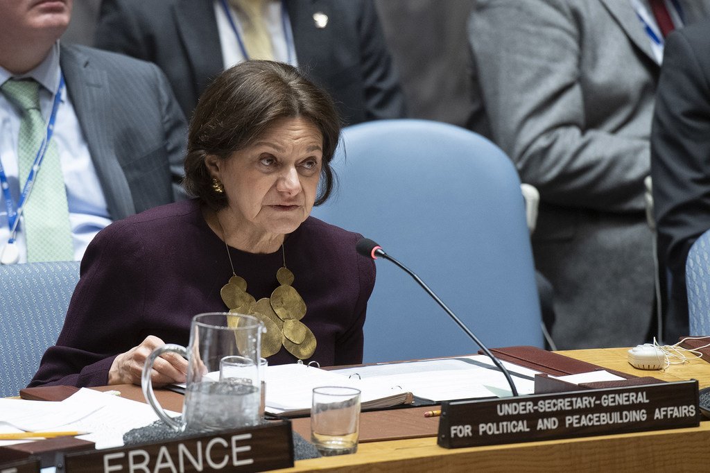 Rosemary DiCarlo, Secrétaire générale adjointe aux affaires politiques, devant le Conseil de sécurité (archives).