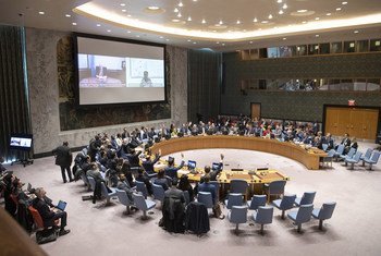 El Consejo de Seguridad de las Naciones Unidas debate las amenazas a la paz y la seguridad internacionales causadas por actos terroristas en la sede de las Naciones Unidas en Nueva York el 28 de marzo de 2019.