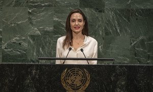 A atriz Angelina Jolie é embaixadora da Boa Vontade da Agência de Refugiados da ONU, Acnur.