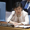Высокий представитель ООН по вопросам разоружения Исуми Накамицу выступает на заседании Совета Безопасности ООН. Архив