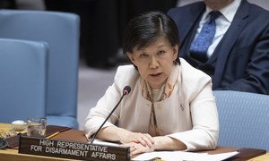 Высокий представитель ООН по вопросам разоружения Исуми Накамицу выступает на заседании Совета Безопасности ООН. Архив