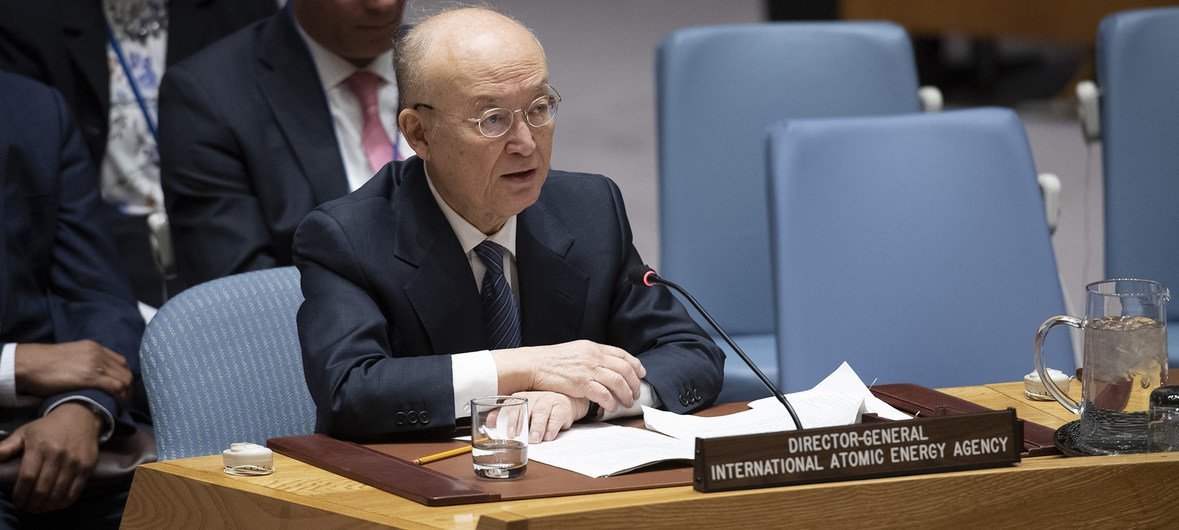 Director General of the International Atomic Energy Agency, Yukiya Amano, speaking at the UN Security Council.