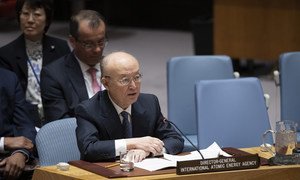 Director General of the International Atomic Energy Agency, Yukiya Amano, speaking at the UN Security Council.
