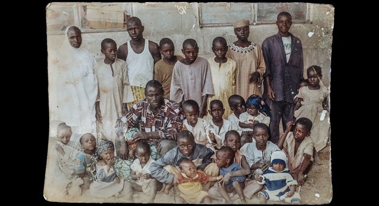 An old family photo kept by Oza Modu, internally displaced from Baga to Maiduguri Displacement Camp, Nigeria, as a memory of better times.