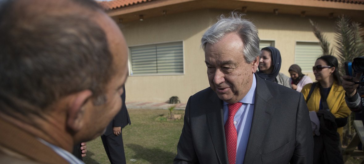 United Nations Secretary-General António Guterres during his visit to the Libyan capital, Tripoli (April 2019). 