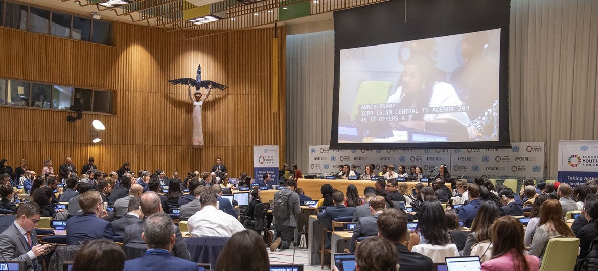 The Economic and Social Council (ECOSOC) Youth Forum provides a platform for young leaders globally to share ideas for, among things, advancing the 2030 Agenda for Sustainable Development, April 2019.