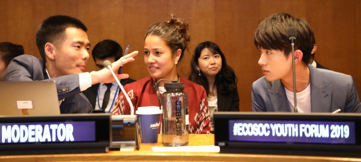 WHO China Special Envoy for Health Yiyang Qianxi attends 2019 ECOSOC Youth Forum.