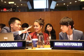 WHO China Special Envoy for Health Yiyang Qianxi attends 2019 ECOSOC Youth Forum.